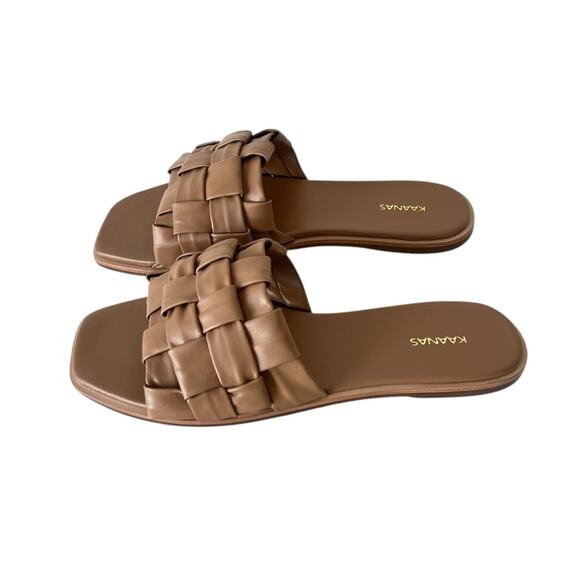 Kaanas Belinha leather open toe slide sandals 11 NEW - Picture 4 of 10